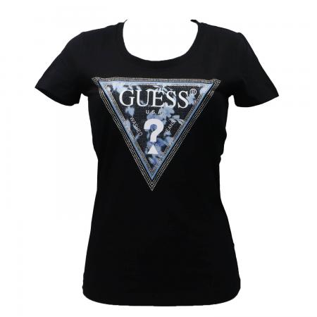 T Shirt Donna SS CN TRIANGLE FLOWER TEE Nero