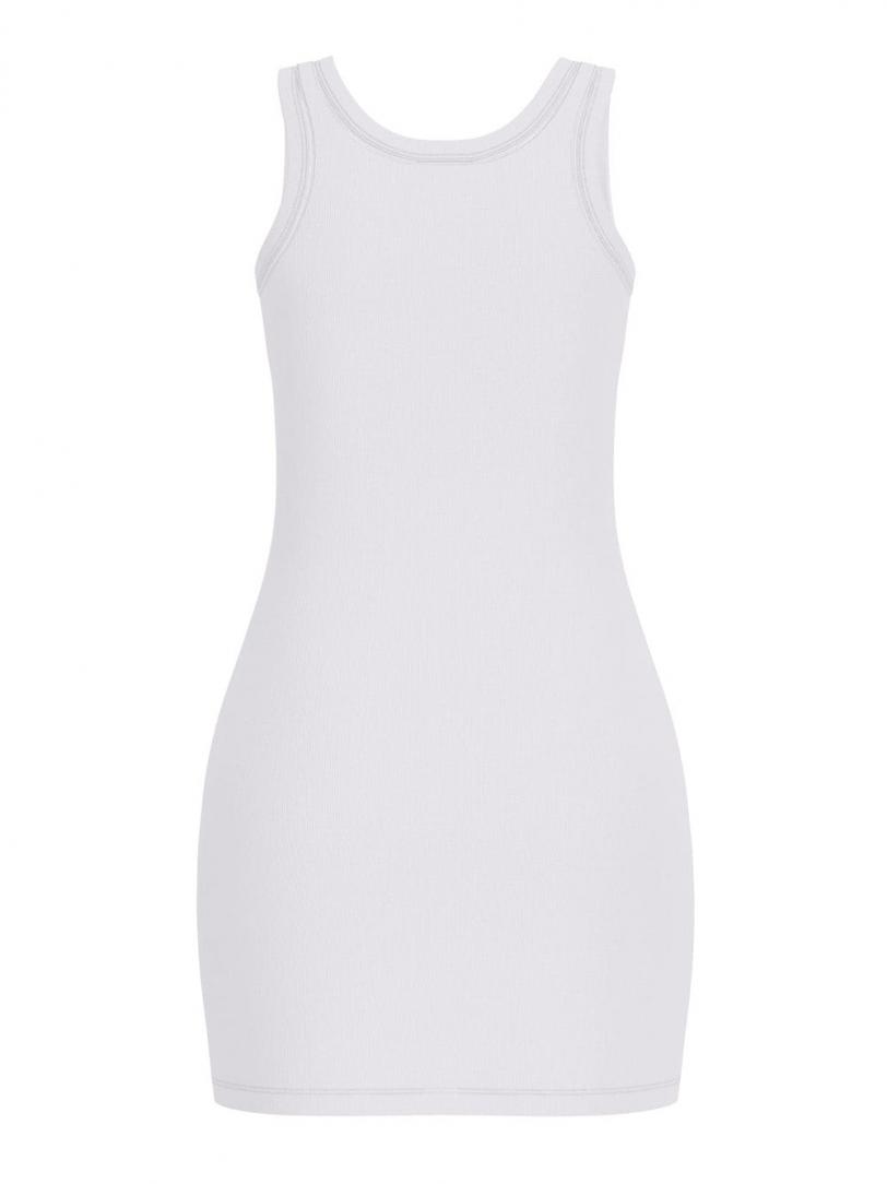 SUNFLOWER RIB DRESS Bianco SUNFLOWER RIB DRESS Bianco 2