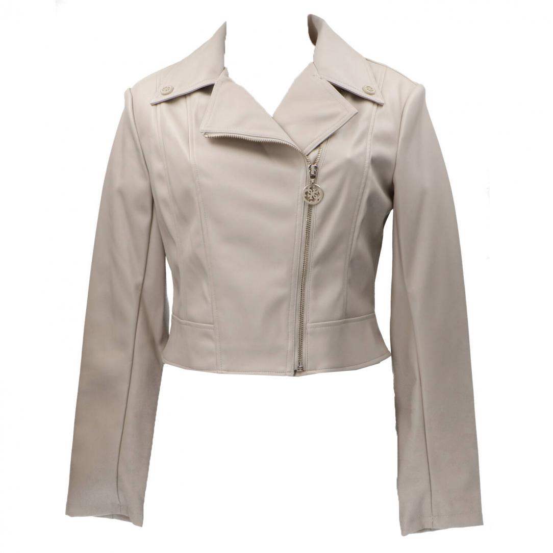 CLEMENCE PU LEATHER JACKET Beige CLEMENCE PU LEATHER JACKET Beige 1