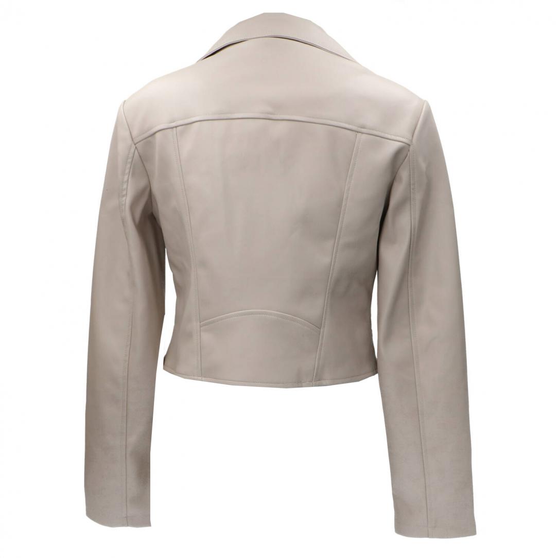 CLEMENCE PU LEATHER JACKET Beige CLEMENCE PU LEATHER JACKET Beige 3