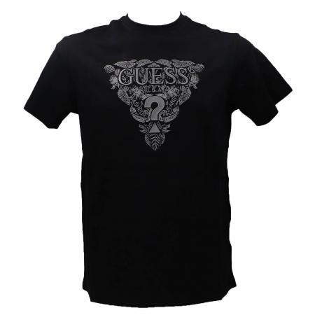 T Shirt Uomo SS CN FLOWER EMBRO TEE Nero