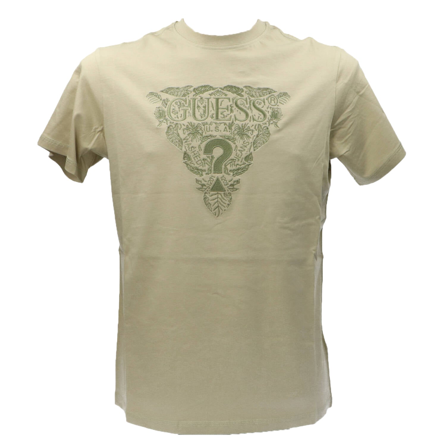 Guess T-shirt T-shirt SS CN FLOWER EMBRO TEE Verde