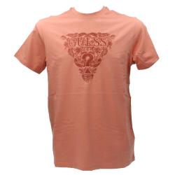 Guess T-shirt T-shirt SS CN FLOWER EMBRO TEE Arancione