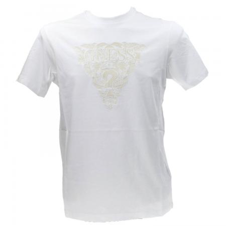 T Shirt Uomo SS CN FLOWER EMBRO TEE Bianco