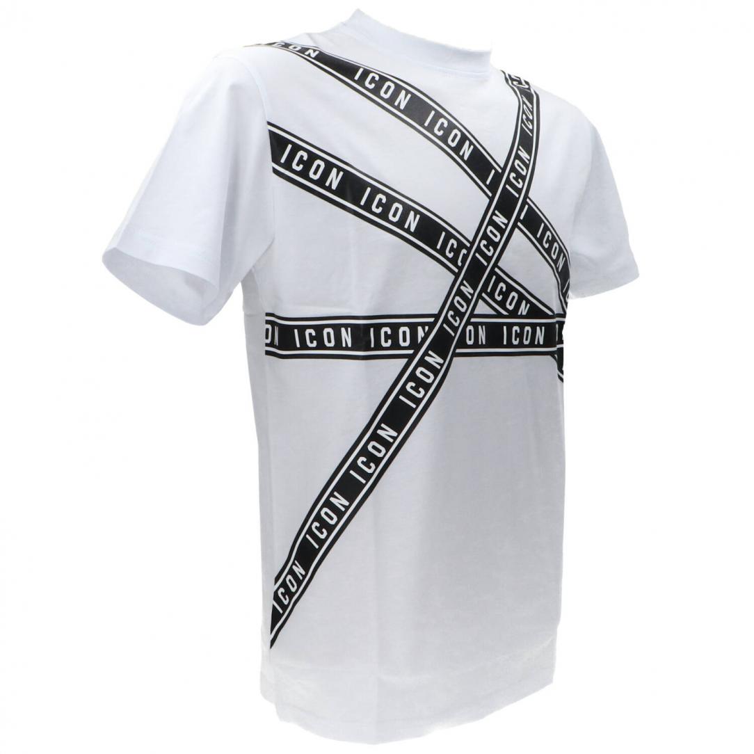 T-SHIRT C/STAMPA A STRISCE Bianco T-SHIRT C/STAMPA A STRISCE Bianco 2