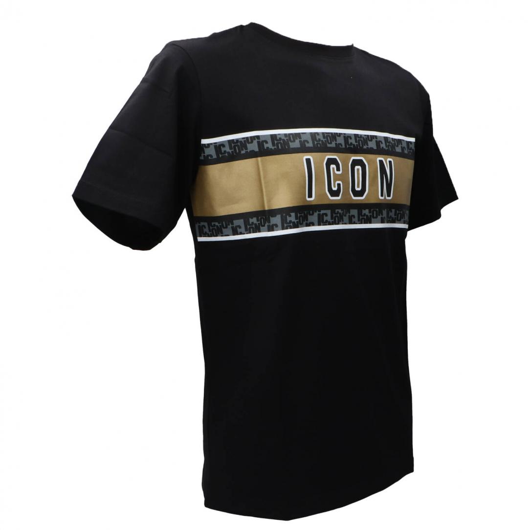 T-SHIRT C/FASCIA STAMPATA Nero Oro T-SHIRT C/FASCIA STAMPATA Nero Oro 2
