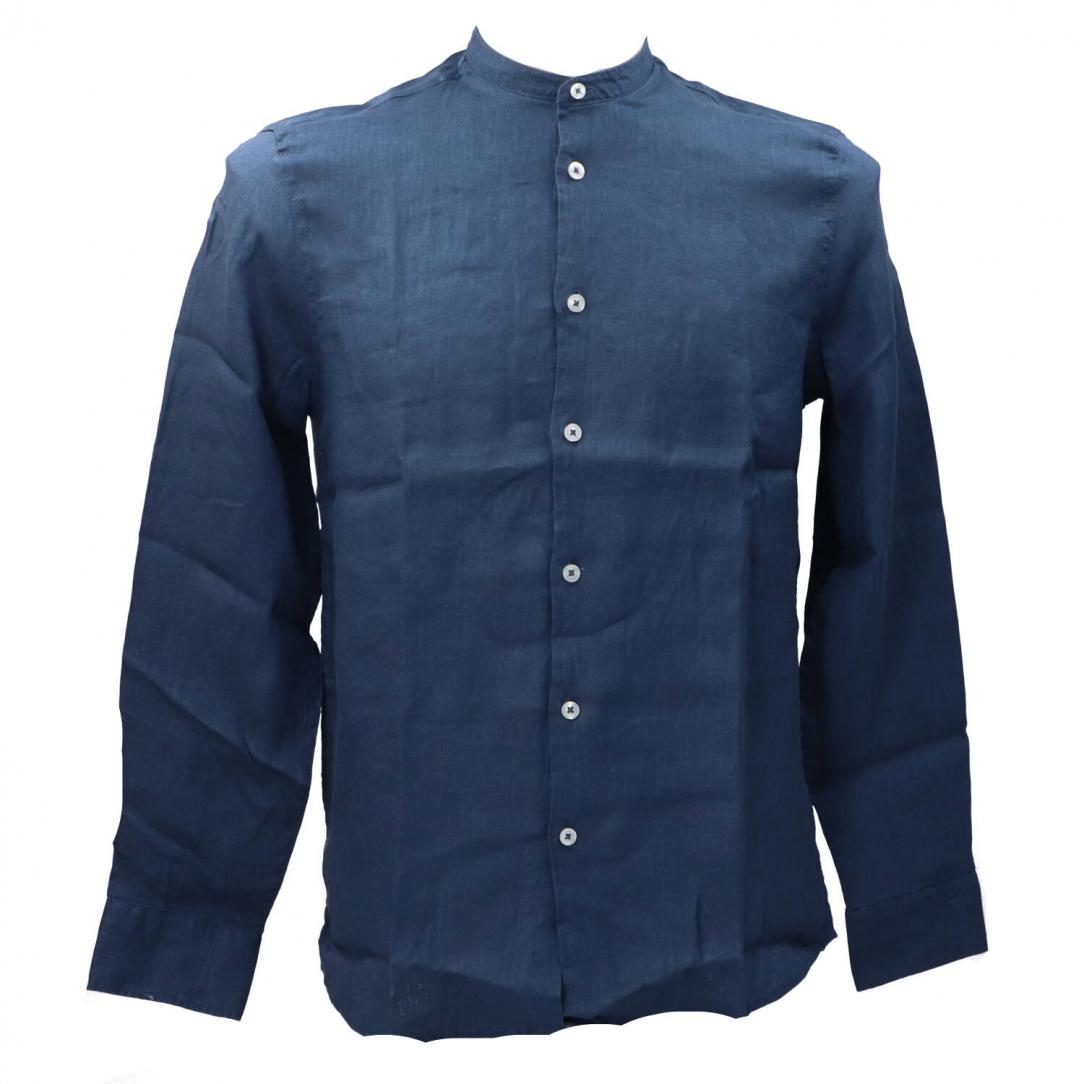 CAMICIA COREANA LINO CE986SS Blu CAMICIA COREANA LINO CE986SS Blu 1