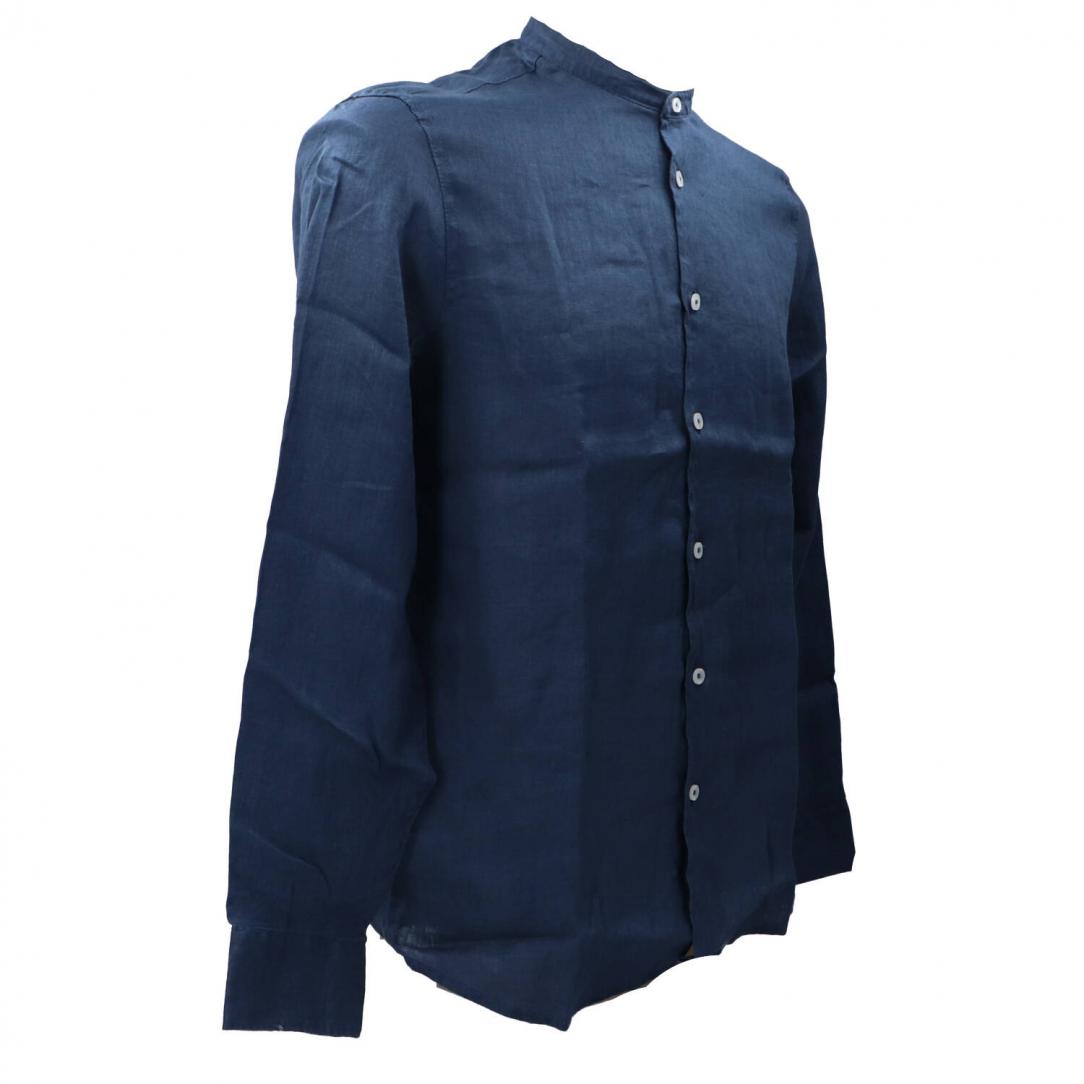CAMICIA COREANA LINO CE986SS Blu CAMICIA COREANA LINO CE986SS Blu 2