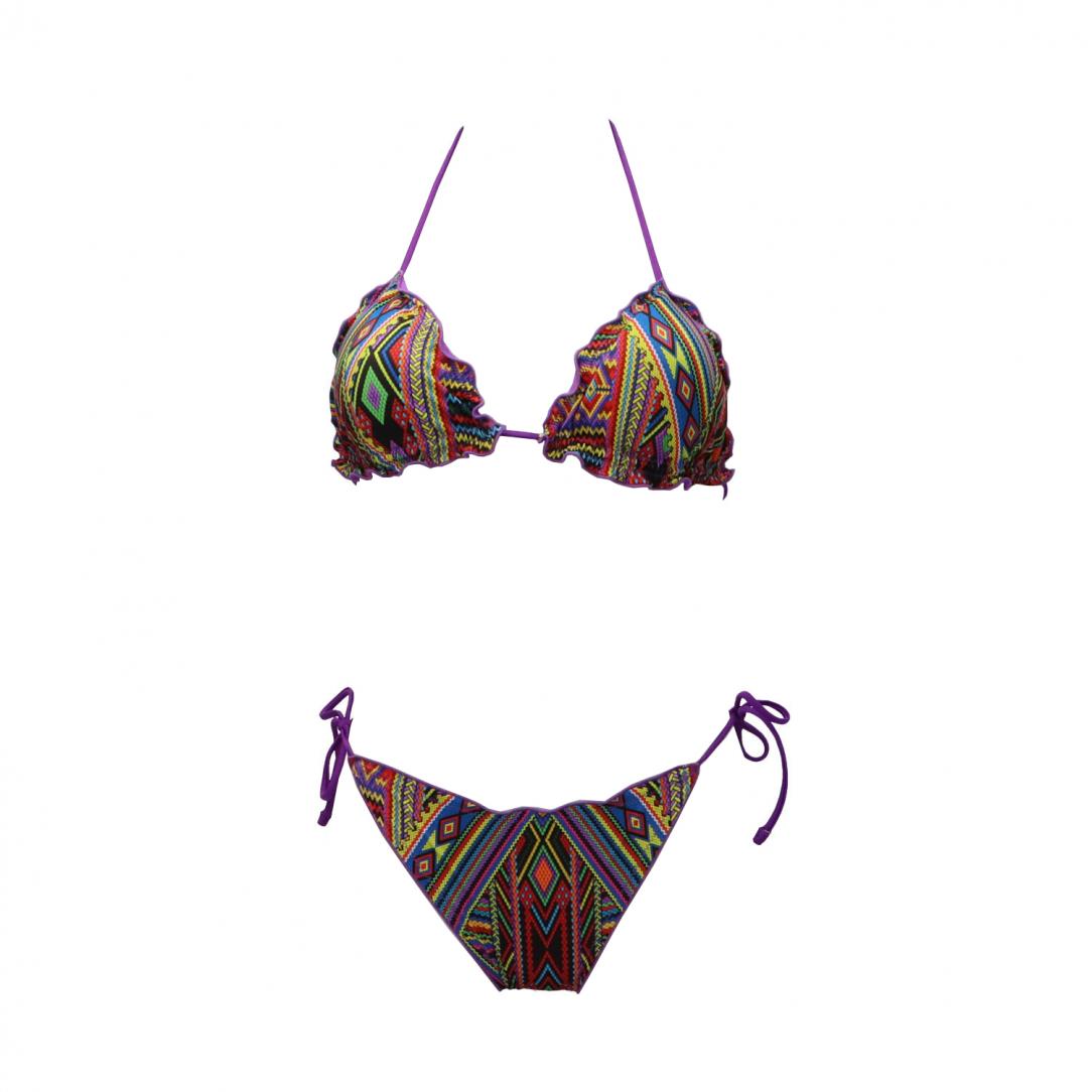 TRIANGOLO E SLIP SBAMBOLATO Viola Multicolore TRIANGOLO E SLIP SBAMBOLATO Viola Multicolore 3