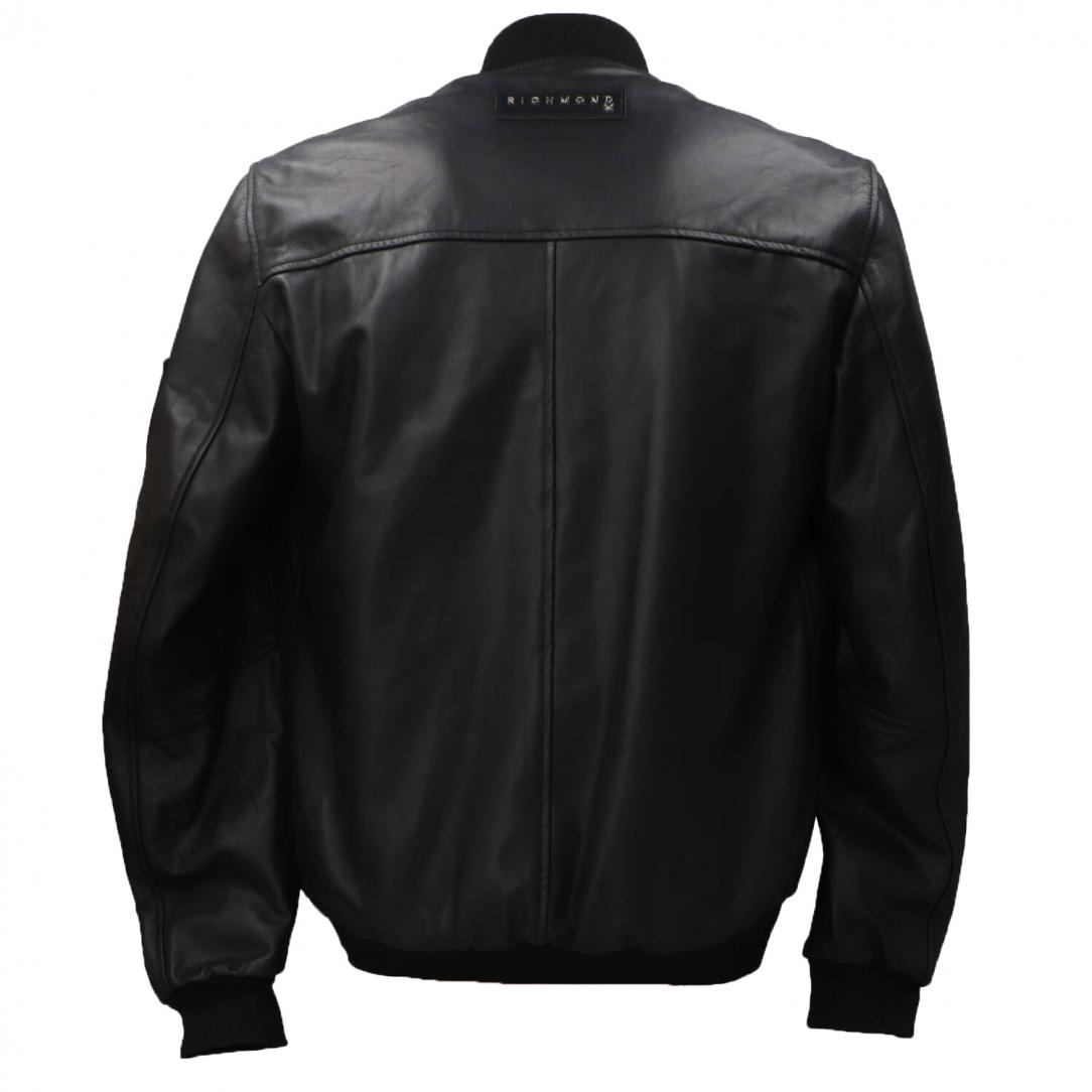 REAL LEATHER BOMBER PANNES Nero REAL LEATHER BOMBER PANNES Nero 3