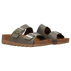 Sandali Berry doppia fibbia platform Verde Scuro