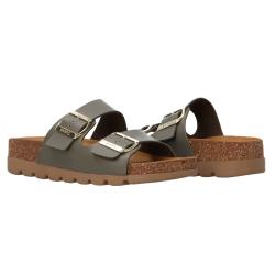 Sandali Berry doppia fibbia platform Verde Scuro