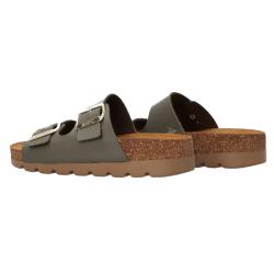 Sandali Berry doppia fibbia platform Verde Scuro