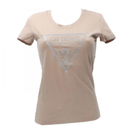 T Shirt Donna SS CN SHINY TRIANGLE TEE Beige