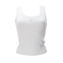 Guess Canotte Canotte ECO TRIANGLE BLING RIBBED TANK Bianco