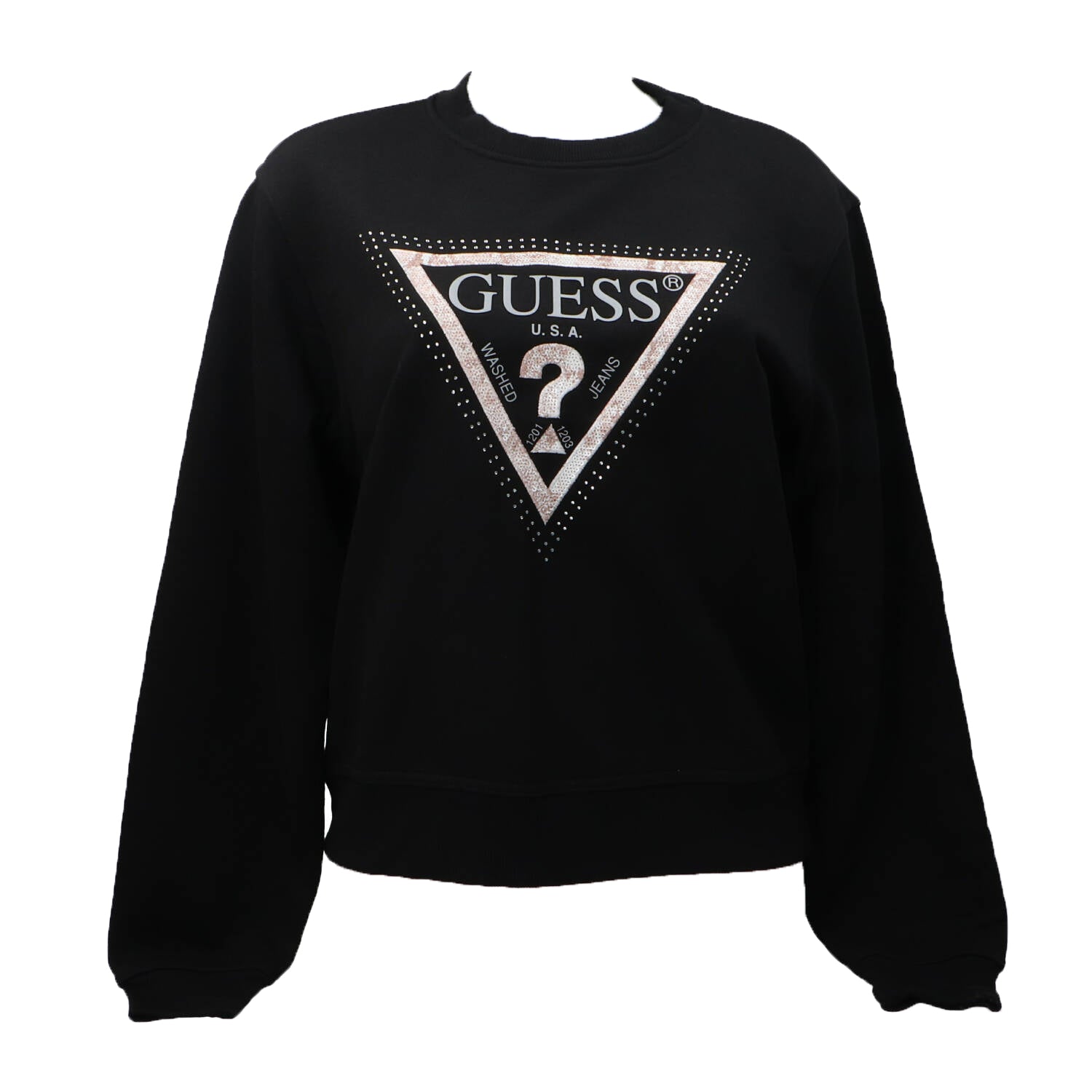 Guess Felpe Felpe CN PYTHON TRIANGLE LOGO FLECEE Nero