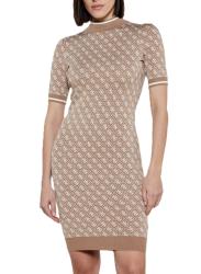 Guess Vestiti Vestiti LISE 4G LOGO DRESS Marrone