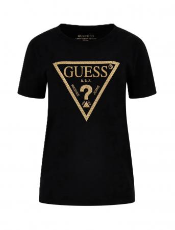 T Shirt Donna GUESS LOGO TEE WOMEN Nero