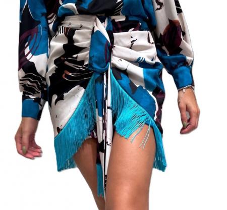 Gonna Donna GONNA CON FRANGE Multicolore