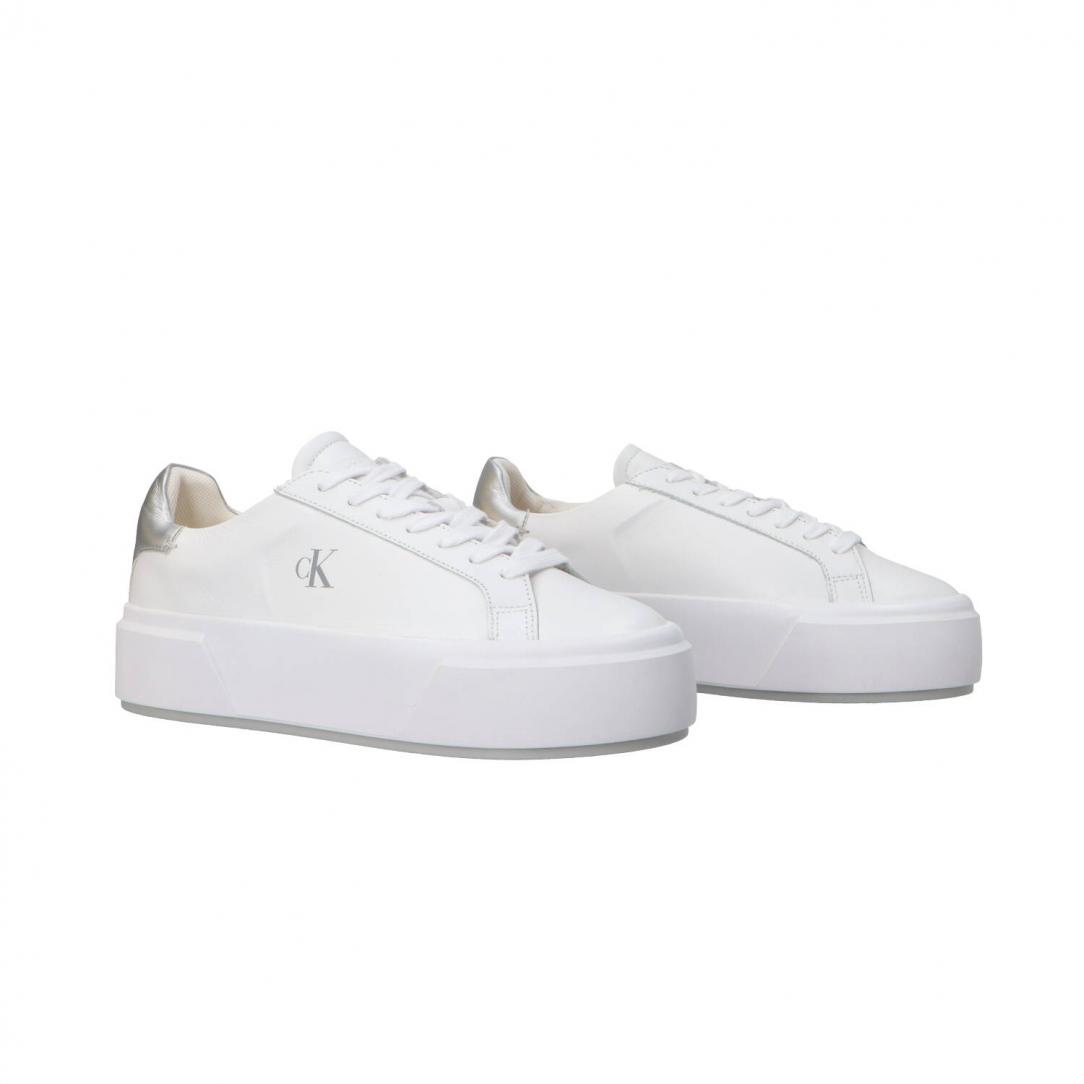 FLATFORM LACE UP LTH MET MG Bianco FLATFORM LACE UP LTH MET MG Bianco 2
