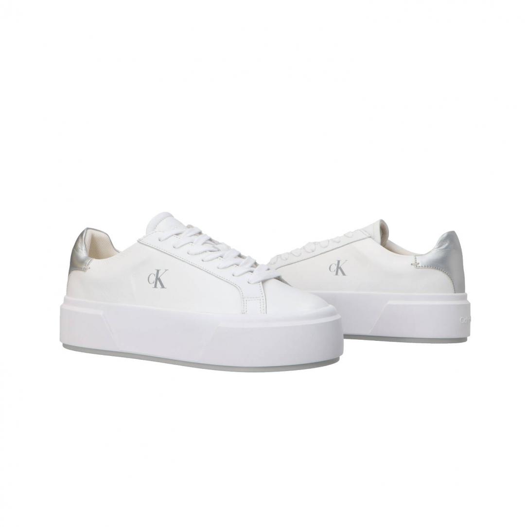 FLATFORM LACE UP LTH MET MG Bianco FLATFORM LACE UP LTH MET MG Bianco 3