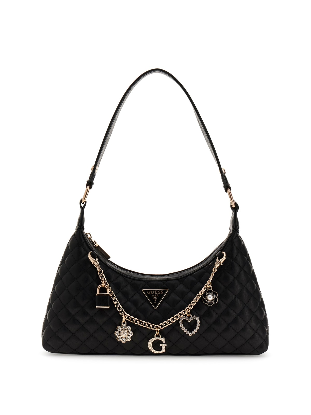 Guess Borse a spalla Borse a spalla EVERLEE TOP ZIP SHOULDER BAG Nero