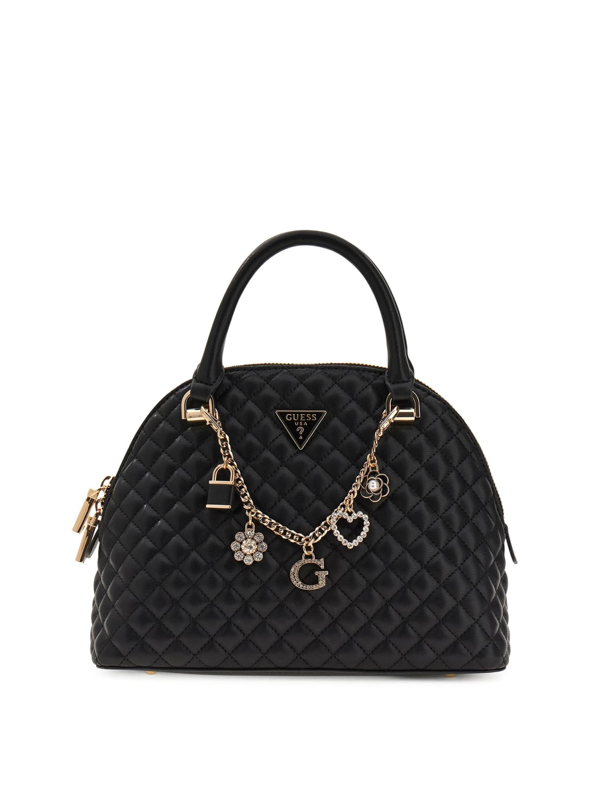 Guess Borse a mano Borse a mano EVERLEE DOME SATCHEL Nero