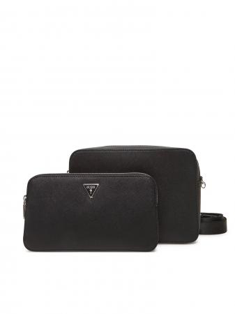 Pochette Uomo MILANO DOUBLE CROSSBODY Nero