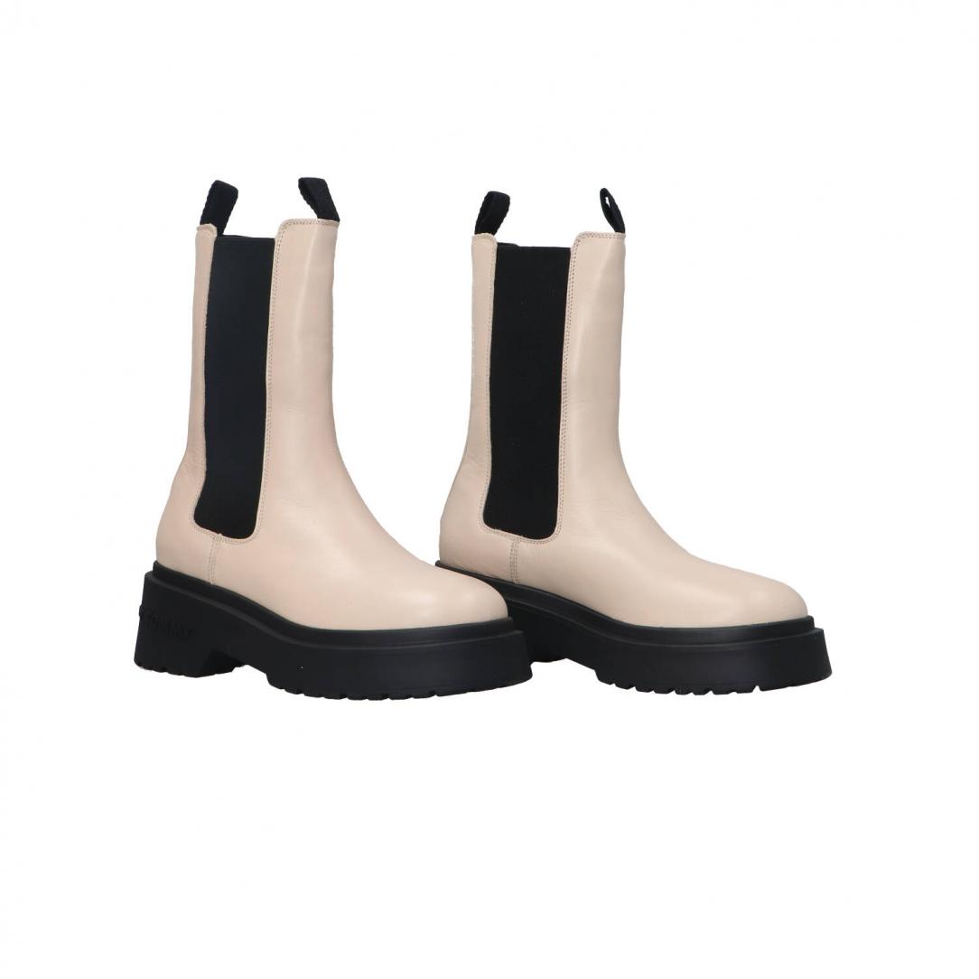 TJW CHUNKY SHINY LEATHER CHELSEA Bianco Panna TJW CHUNKY SHINY LEATHER CHELSEA Bianco Panna 2