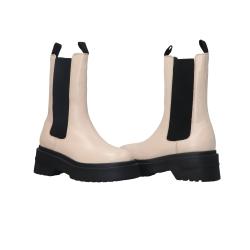 Stivaletti e Stivali TJW CHUNKY SHINY LEATHER CHELSEA Bianco Panna