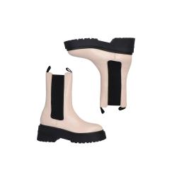 Stivaletti e Stivali TJW CHUNKY SHINY LEATHER CHELSEA Bianco Panna