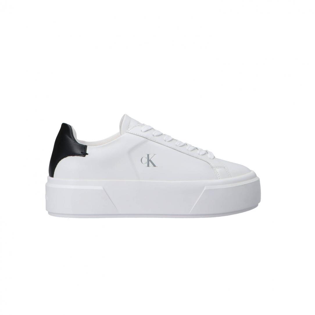 FLATFORM LACE UP LTH MET MG Bianco nero 1