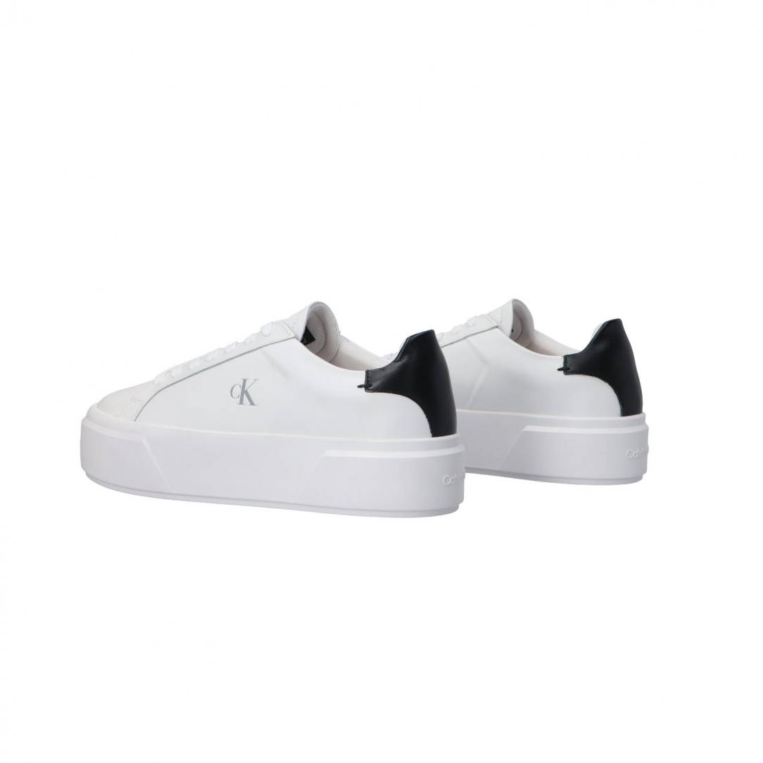 FLATFORM LACE UP LTH MET MG Bianco nero 4