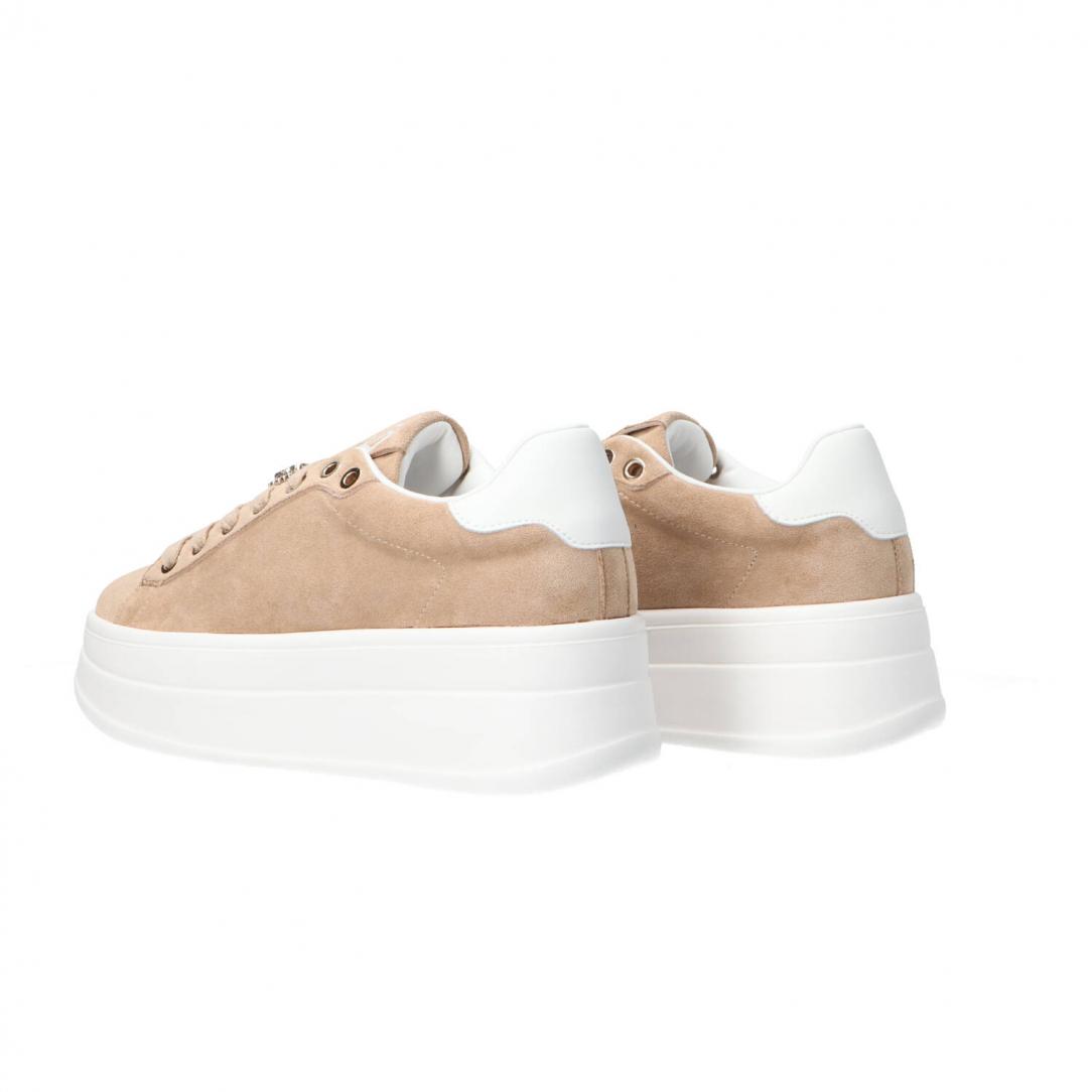 GB989 suede heart charm logo Beige 4