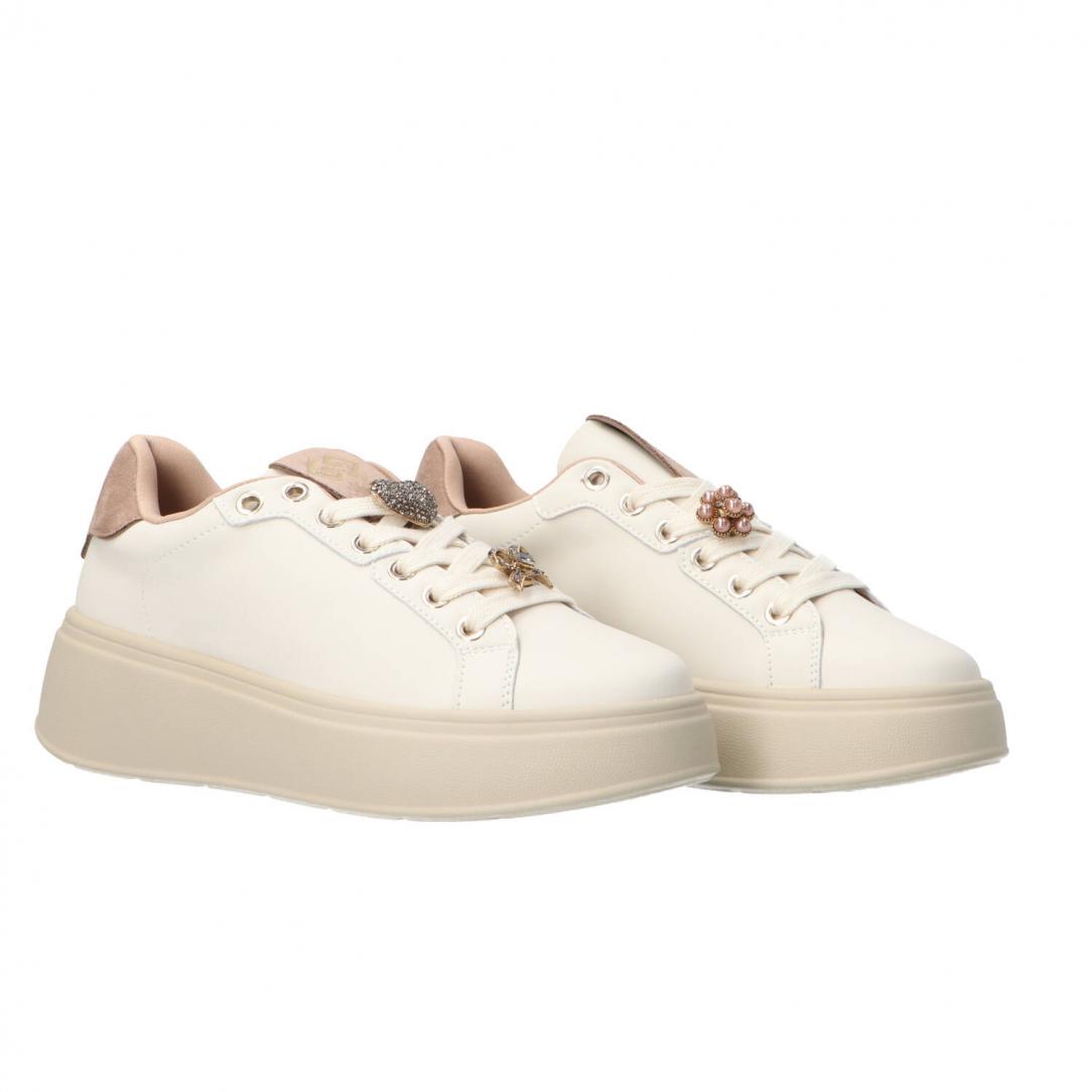 GB971 Eco leather charm logo Beige 2