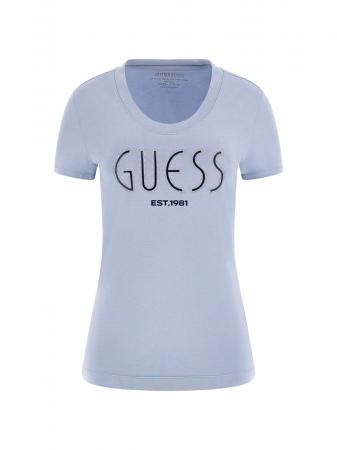 T Shirt Donna CN SS GUESS LOGO TEE Azzurro