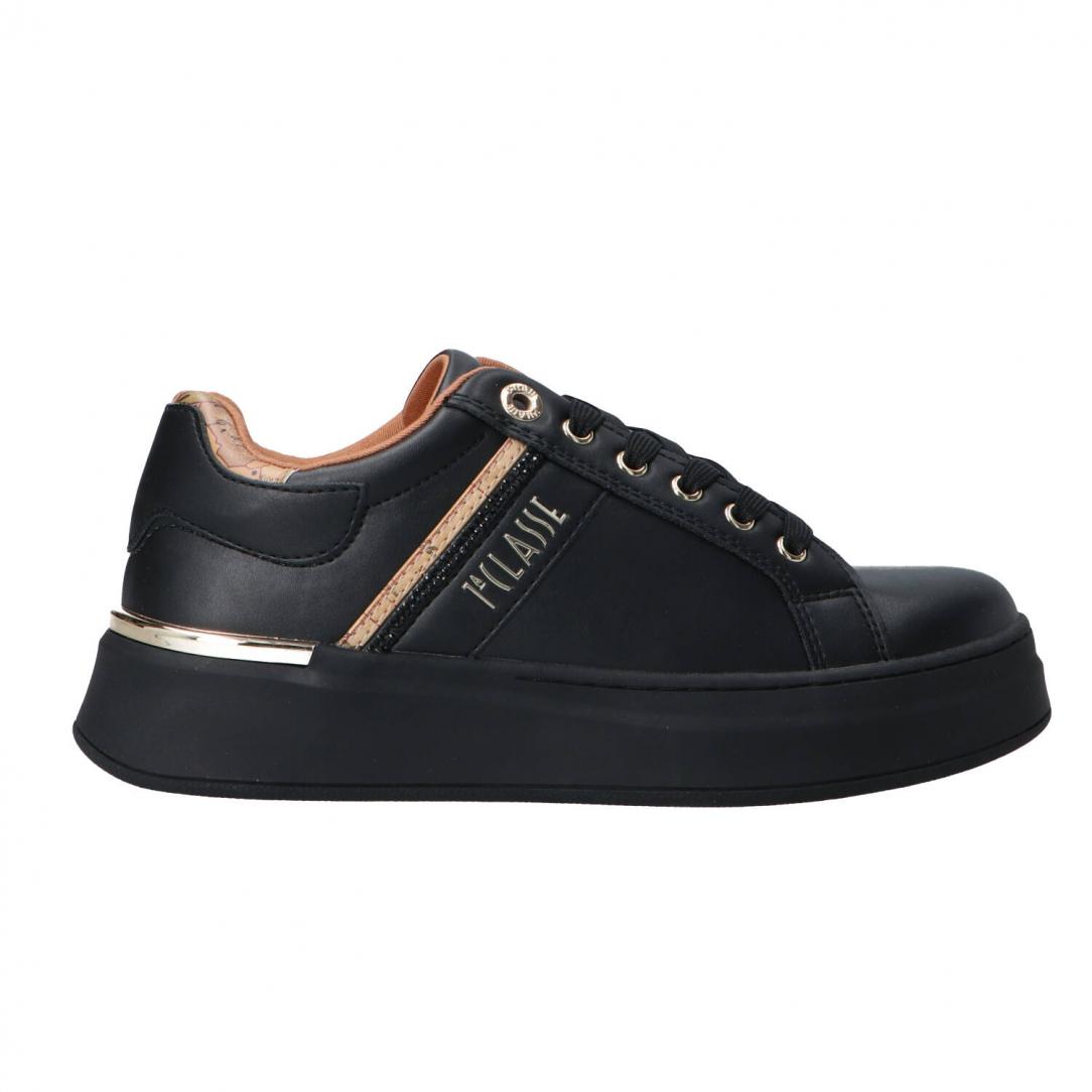 Stringata pelle e geo N 2266 0289 Nero 1