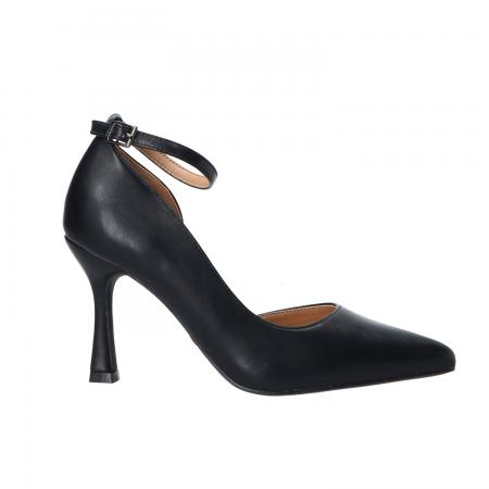 Decolletes Donna GP711 cinturino Nero pelle