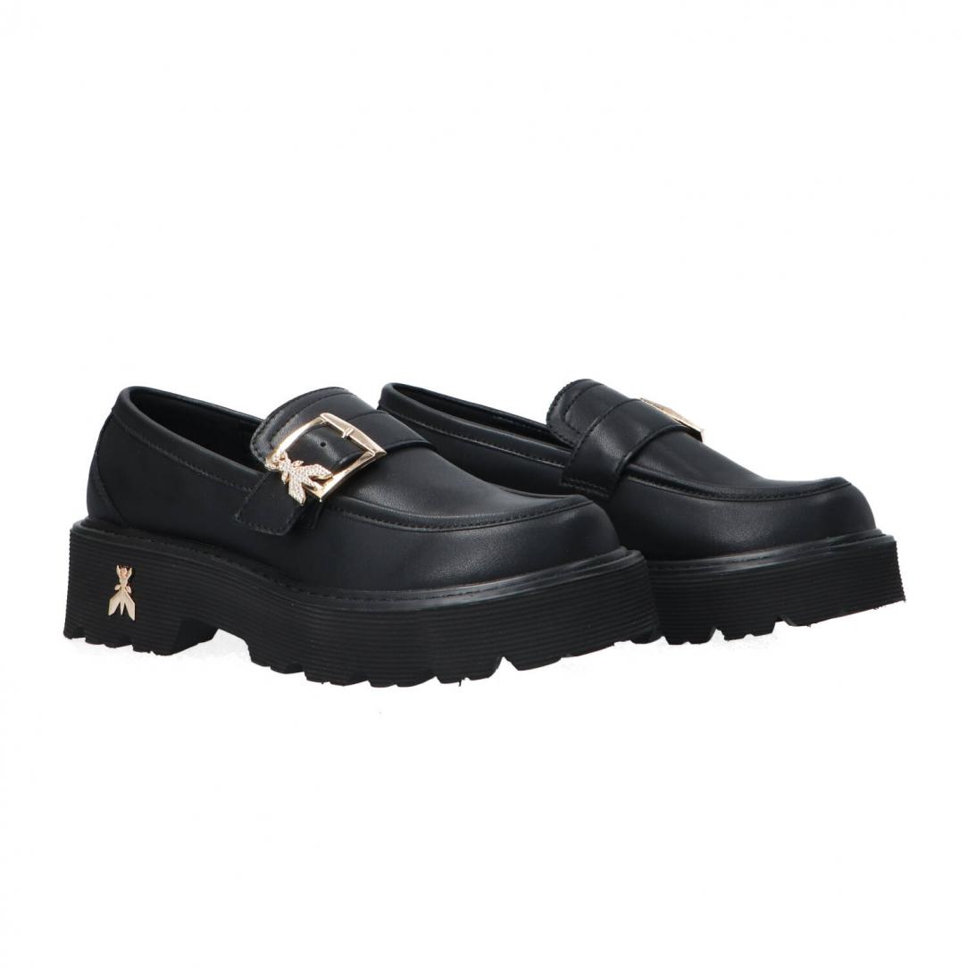 PPJ963 Vitello fibbia logo strass Nero PPJ963 Vitello fibbia logo strass Nero 2