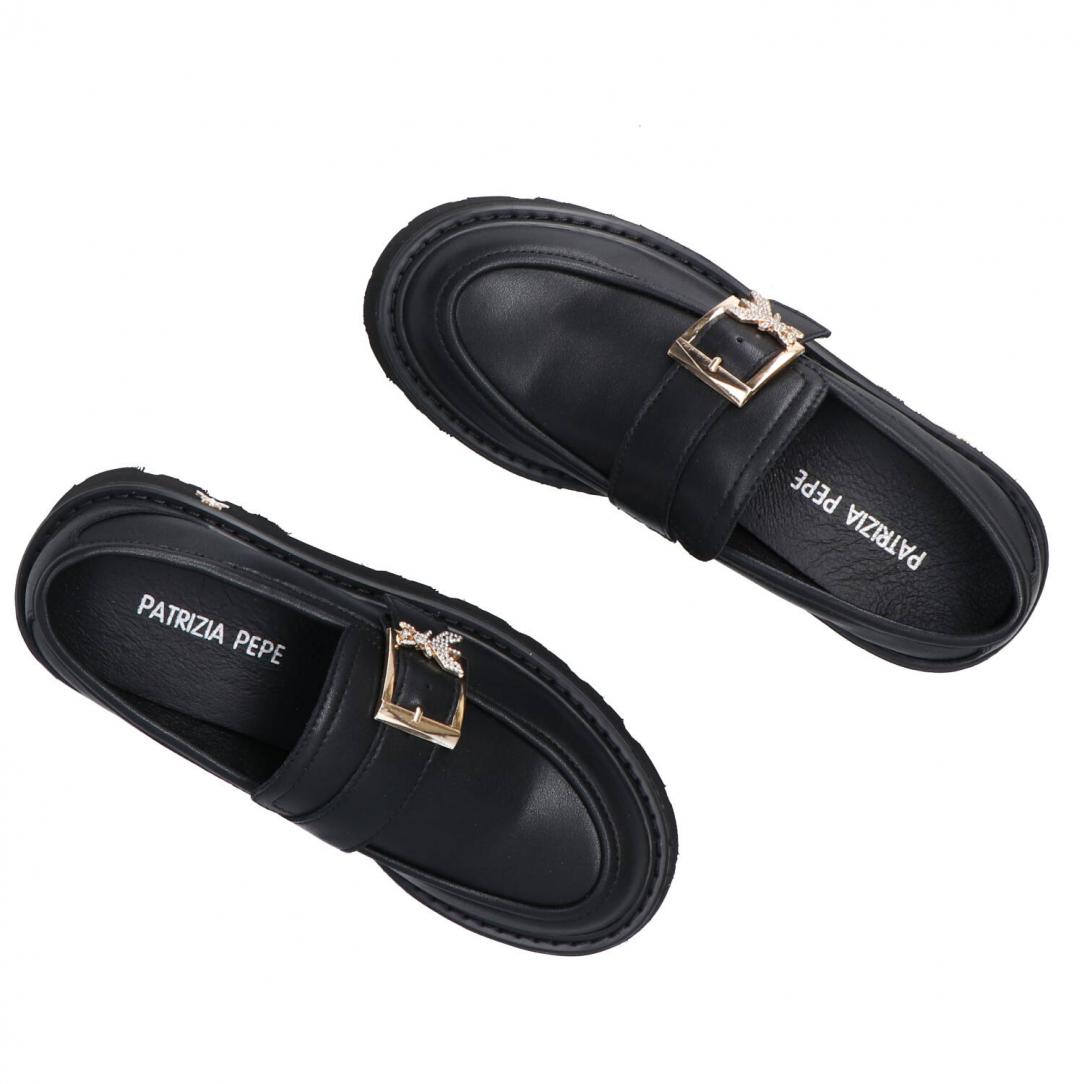 PPJ963 Vitello fibbia logo strass Nero PPJ963 Vitello fibbia logo strass Nero 5