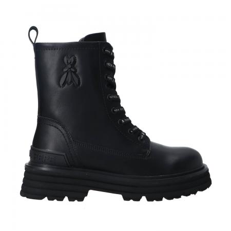 Anfibi Donna PPJ978 Vitello lacci logo Nero