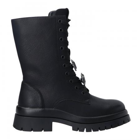 Anfibi Donna GR597 charm logo Nero
