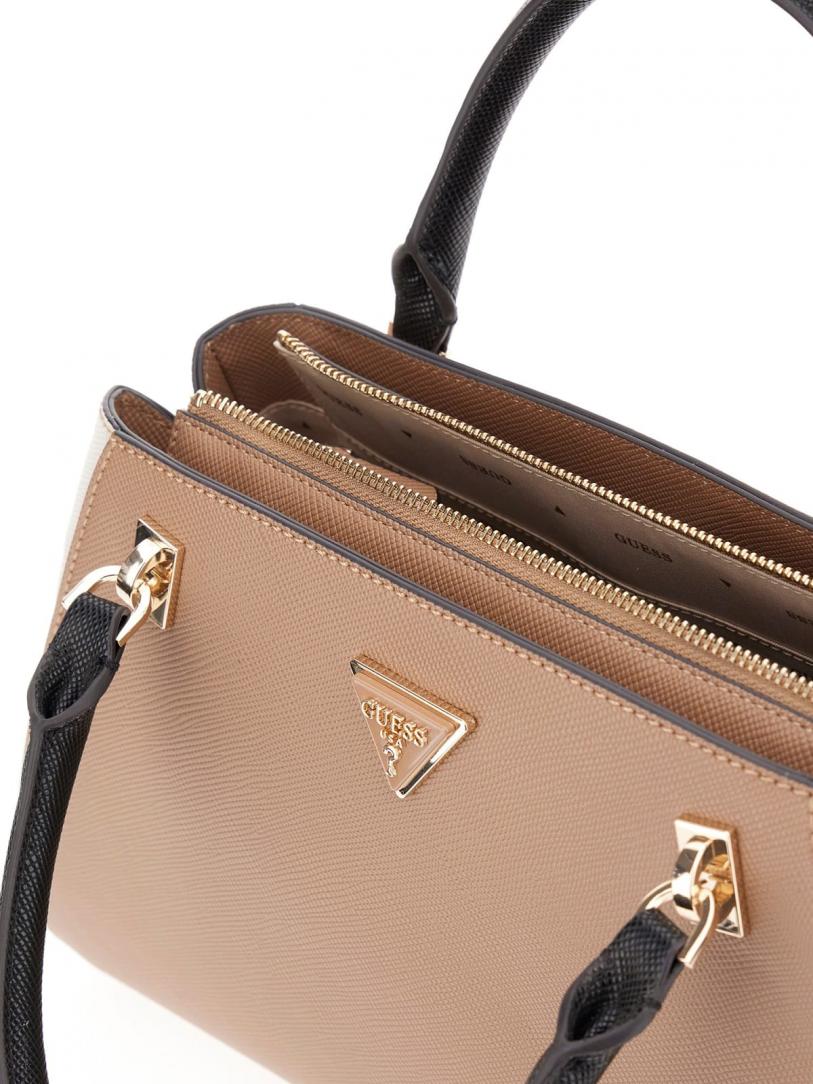 NOELLE II LUX SATCHEL METALLIC LOGO Beige 2
