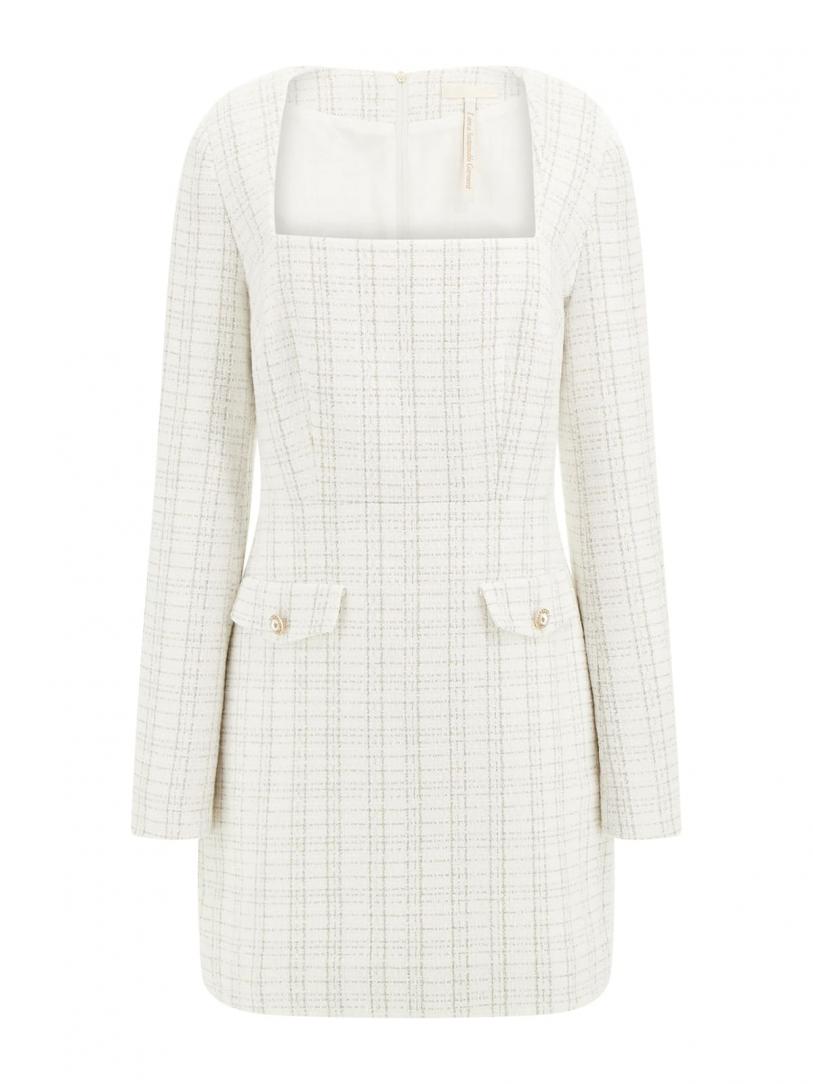 LS SANDRA TWEED DRESS Bianco LS SANDRA TWEED DRESS Bianco 1