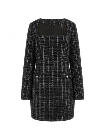 Vestiti Donna LS SANDRA TWEED DRESS Nero