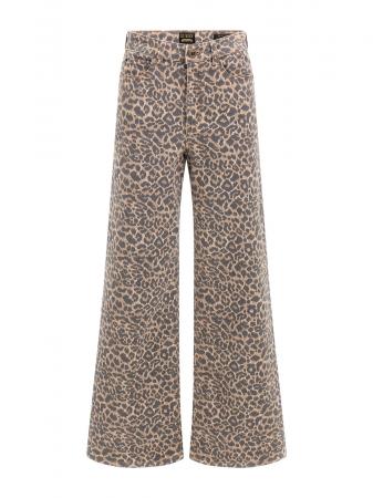 Jeans Donna WIDE LEG marrone animalier