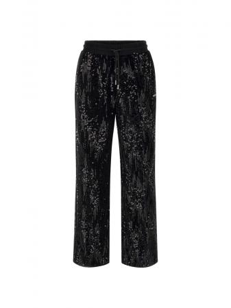Tute Donna SEQUINS WIDE LEG PANTS Nero