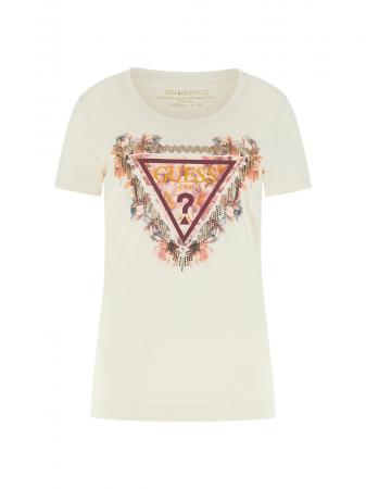 T Shirt Donna SS TRIANGLE FLOWERS TEE Beige
