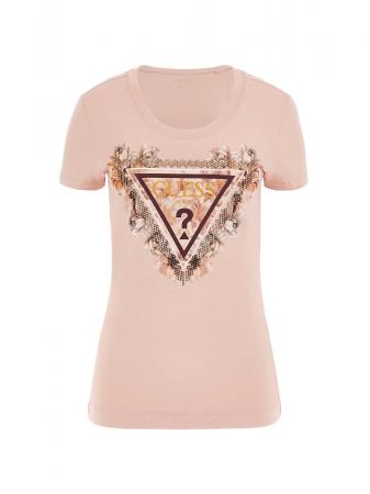 T Shirt Donna SS TRIANGLE FLOWERS TEE Rosa