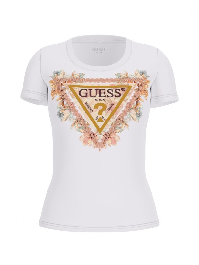 SS TRIANGLE FLOWERS TEE Bianco SS TRIANGLE FLOWERS TEE Bianco 1